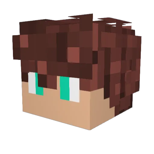 Zelepher Minecraft avatar head, 3D render
