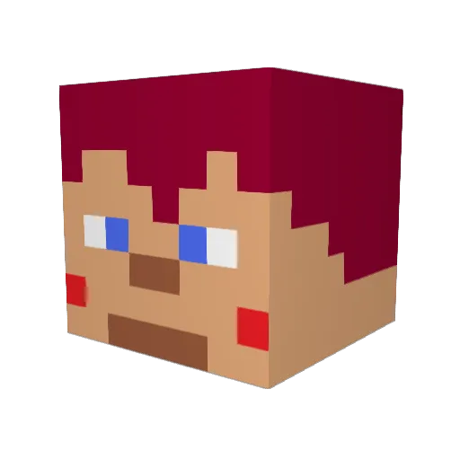 Zeliah Minecraft avatar head, 3D render