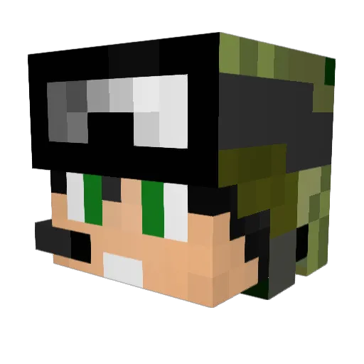 Zelimor Minecraft avatar head, 3D render