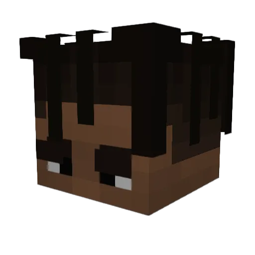 Zelix0luck Minecraft avatar head, 3D render