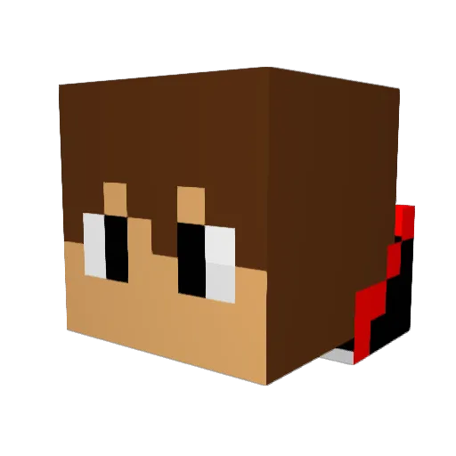 Zelkao Minecraft avatar head, 3D render