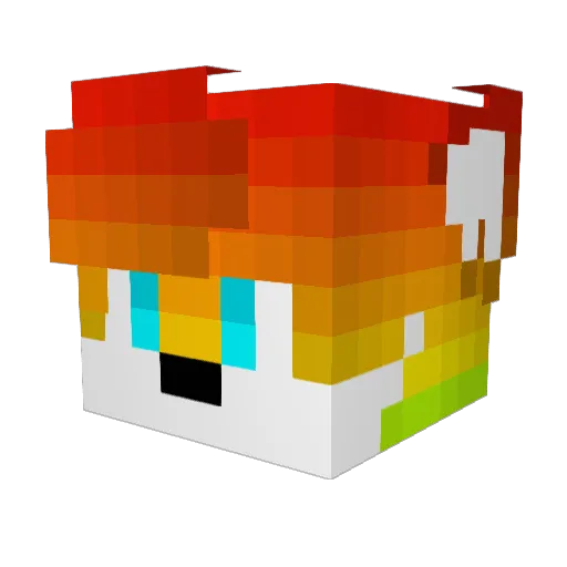 ZellD3 Minecraft avatar head, 3D render