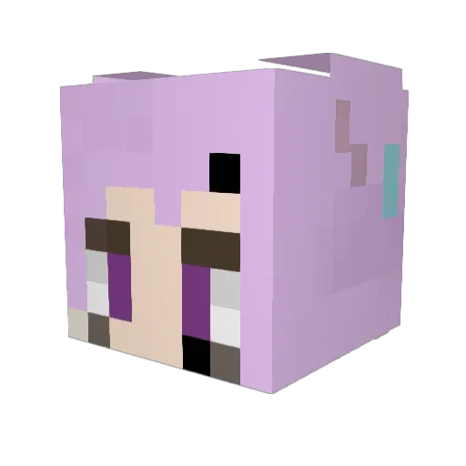 ZellaMia Minecraft avatar head, 3D render