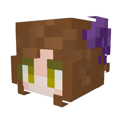 Zellai Minecraft avatar head, 3D render