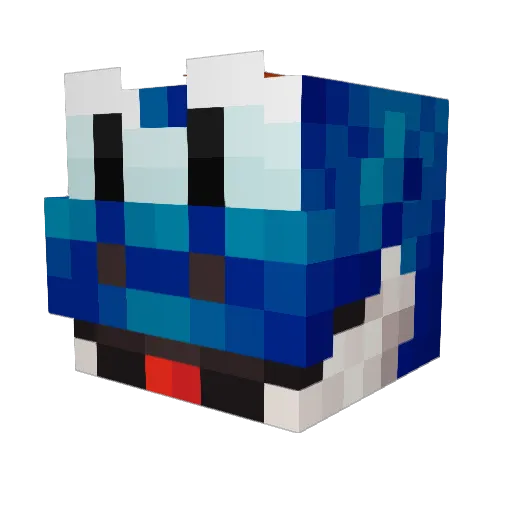 Zellbus Minecraft avatar head, 3D render