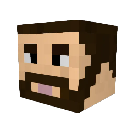 Zellium Minecraft avatar head, 3D render