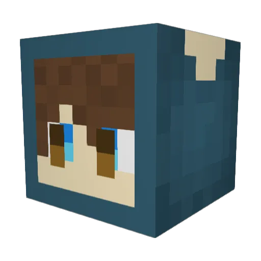 Zelnyx Minecraft avatar head, 3D render