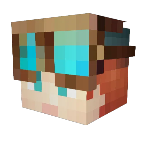 Zeltrix Minecraft avatar head, 3D render