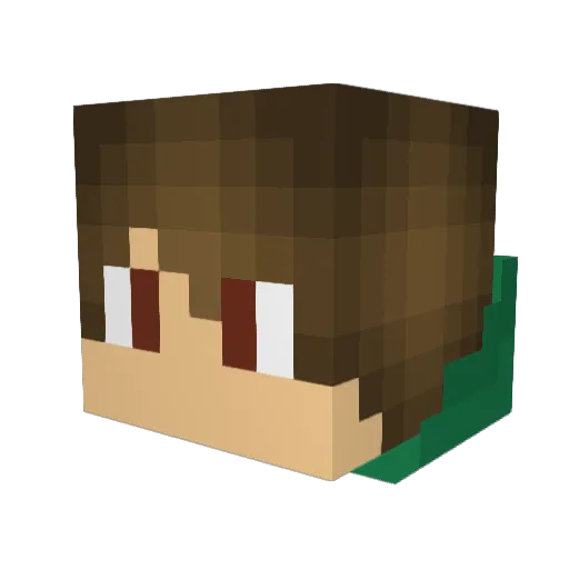 ZeluDel Minecraft avatar head, 3D render