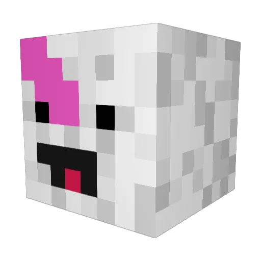 Zemalia Minecraft avatar head, 3D render