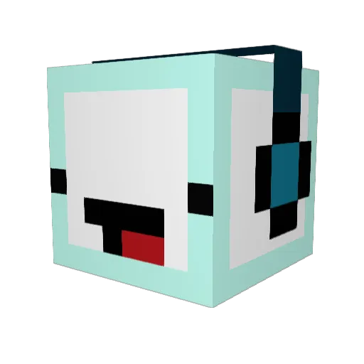 Zembani Minecraft avatar head, 3D render