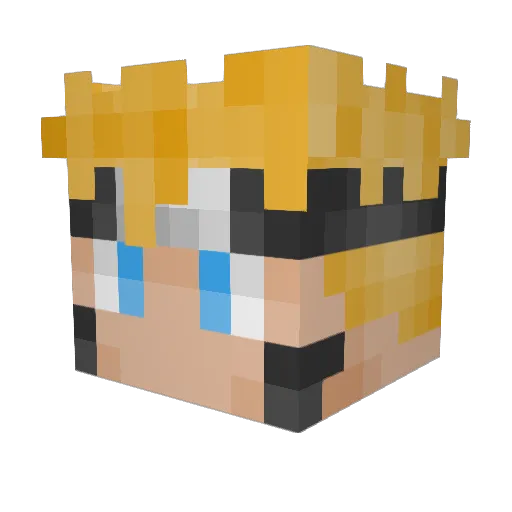 Zemrok Minecraft avatar head, 3D render