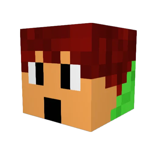 Zemux1613 Minecraft avatar head, 3D render