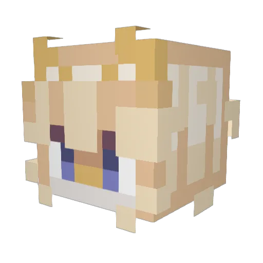 Zemvic Minecraft avatar head, 3D render