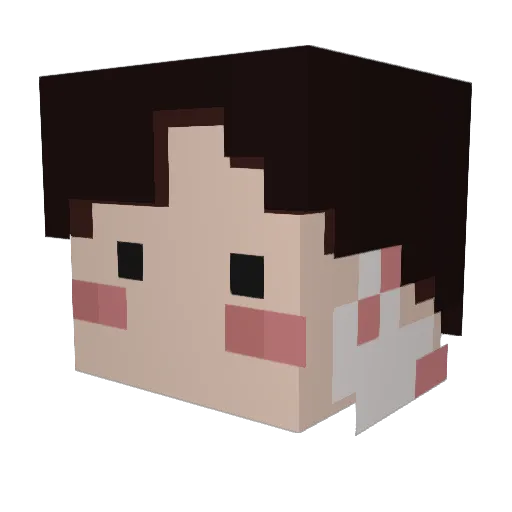 ZenAxolotl Minecraft avatar head, 3D render