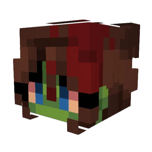 ZenGwen Minecraft avatar head, 3D render