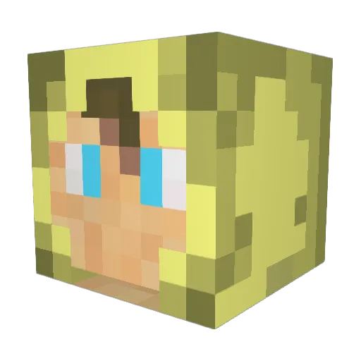 ZenTam Minecraft avatar head, 3D render
