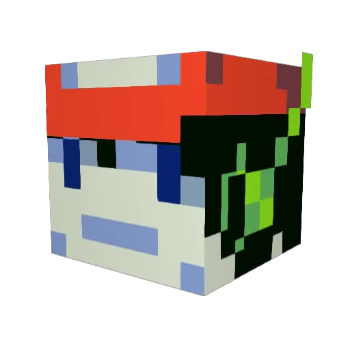 Zenark Minecraft avatar head, 3D render