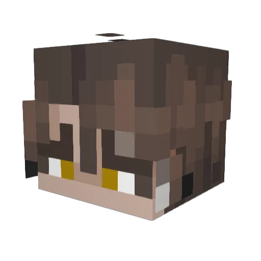 Zenbaro Minecraft avatar head, 3D render