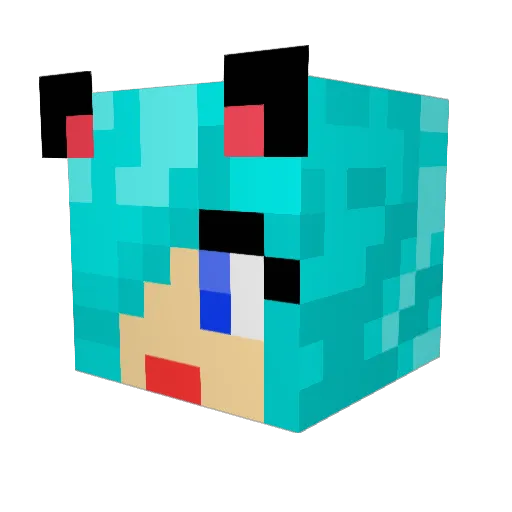 Zendela Minecraft avatar head, 3D render