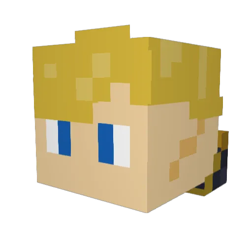 Zendex74 Minecraft avatar head, 3D render