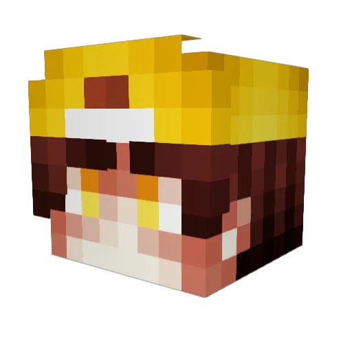 ZendikYoutube Minecraft avatar head, 3D render