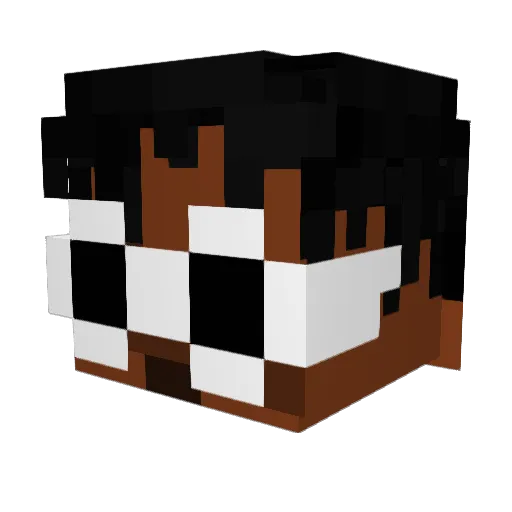 Zendrox Minecraft avatar head, 3D render
