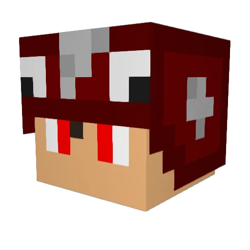 Zenhyck Minecraft avatar head, 3D render