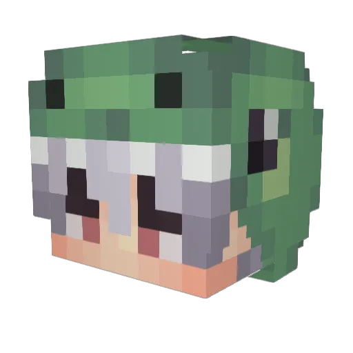 Zenikku Minecraft avatar head, 3D render
