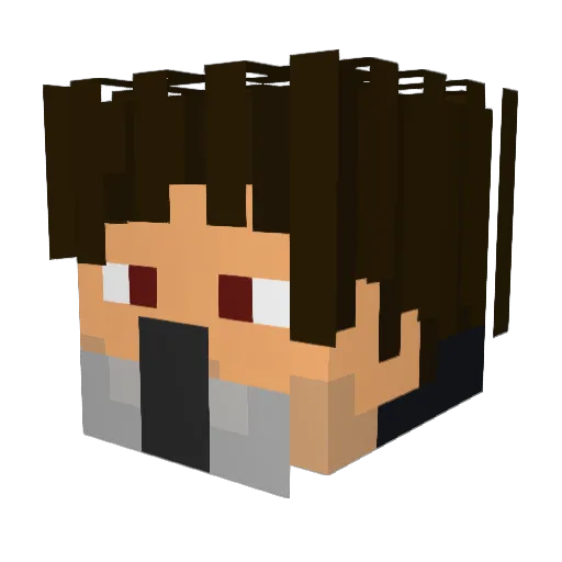 Zeninova Minecraft avatar head, 3D render