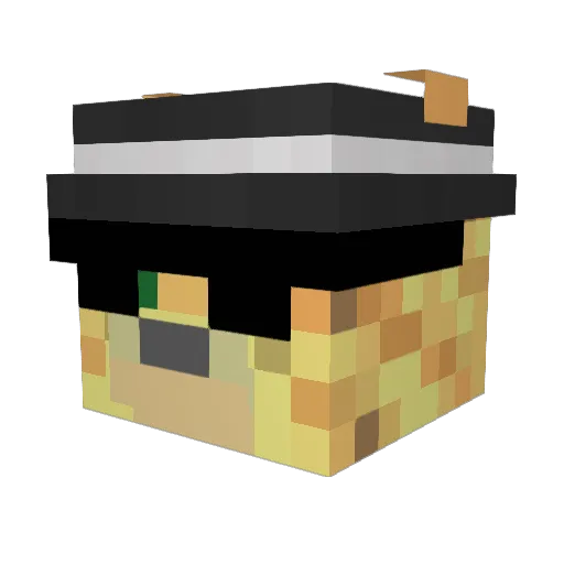 Zeniquar Minecraft avatar head, 3D render