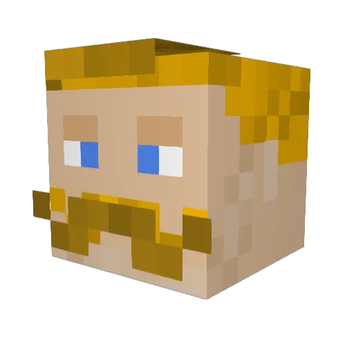 Zenitto Minecraft avatar head, 3D render