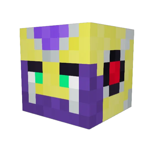 Zenjid Minecraft avatar head, 3D render