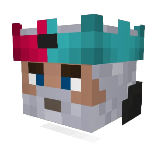 Zenjiq Minecraft avatar head, 3D render