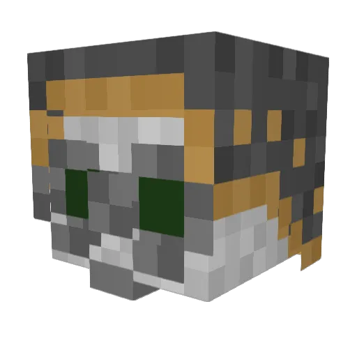 Zenkyoku Minecraft avatar head, 3D render