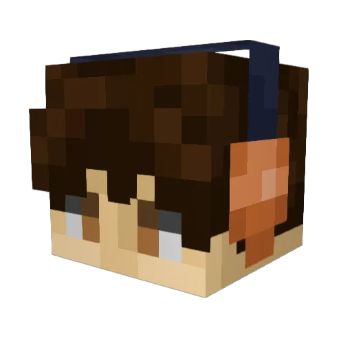 Zenlli Minecraft avatar head, 3D render