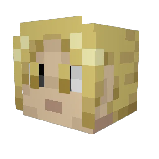 Zenlou Minecraft avatar head, 3D render