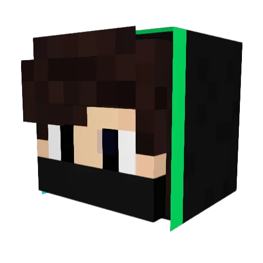 Zenn1T Minecraft avatar head, 3D render