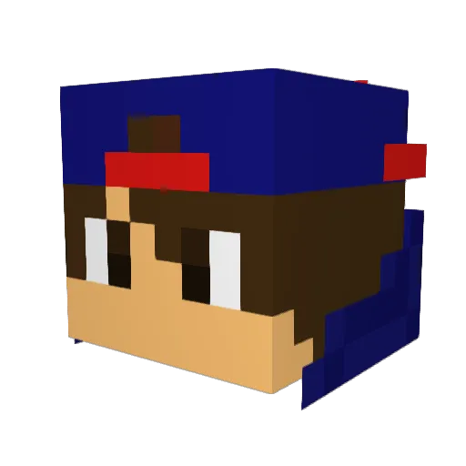 Zennboy Minecraft avatar head, 3D render