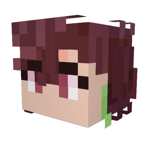 Zennobiaa Minecraft avatar head, 3D render
