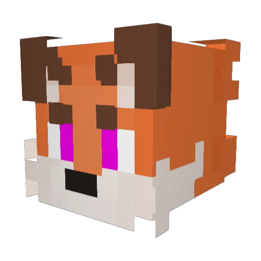 Zenpaiii Minecraft avatar head, 3D render