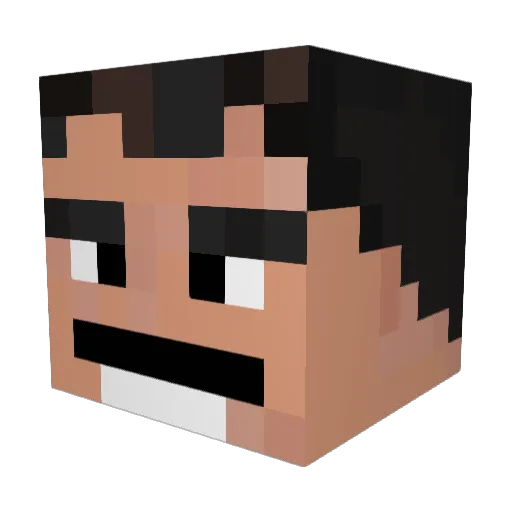Zenpro Minecraft avatar head, 3D render