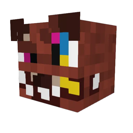 Zentaining Minecraft avatar head, 3D render
