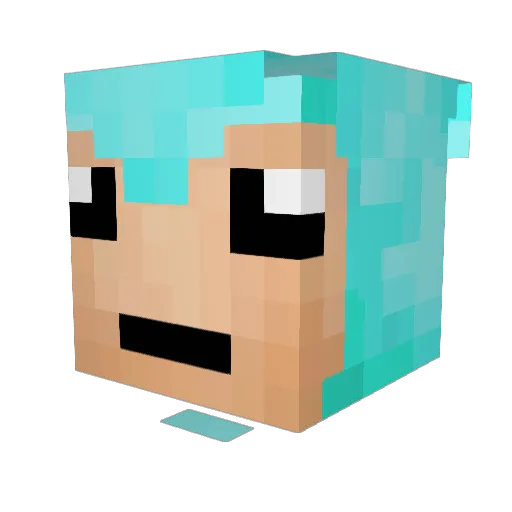 ZenxPraewa Minecraft avatar head, 3D render