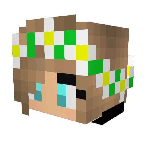 Zenyaatta Minecraft avatar head, 3D render