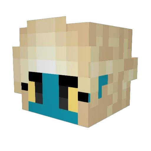 Zenyatta04 Minecraft avatar head, 3D render
