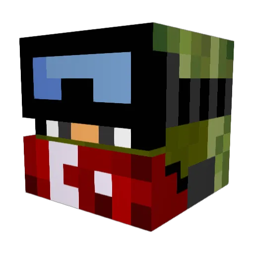 Zenysan Minecraft avatar head, 3D render