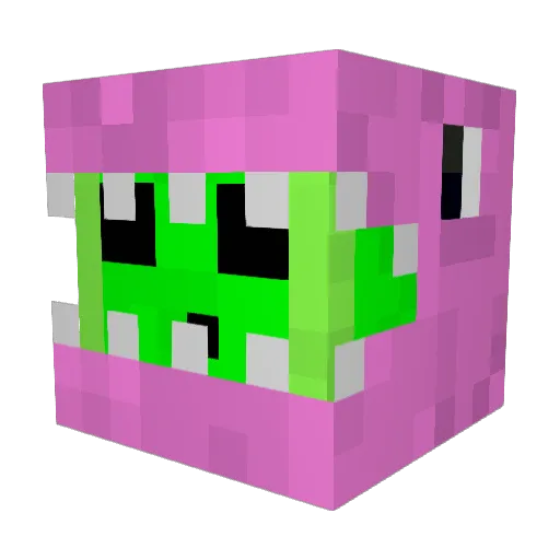 Zeoii Minecraft avatar head, 3D render