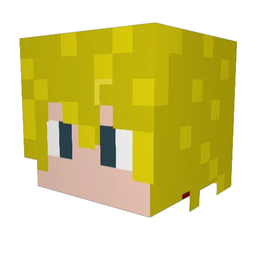 Zepairi Minecraft avatar head, 3D render