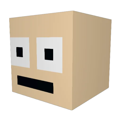 Zepelinko Minecraft avatar head, 3D render